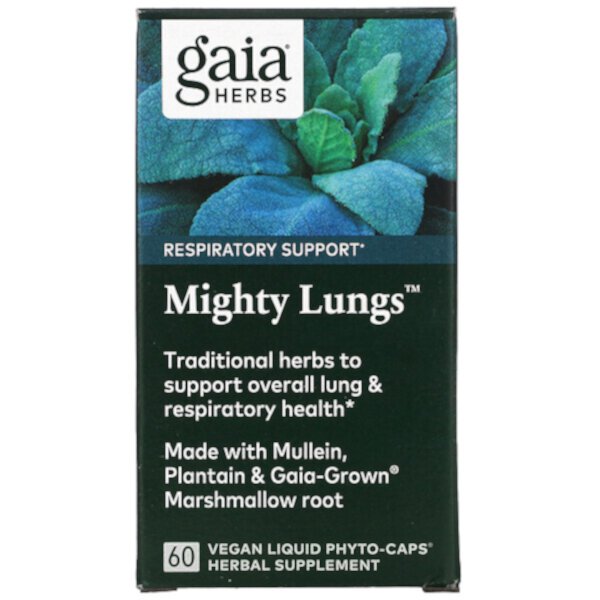 Mighty Lungs, 60 веганских капсул с жидкостью Phyto-Caps Gaia Herbs