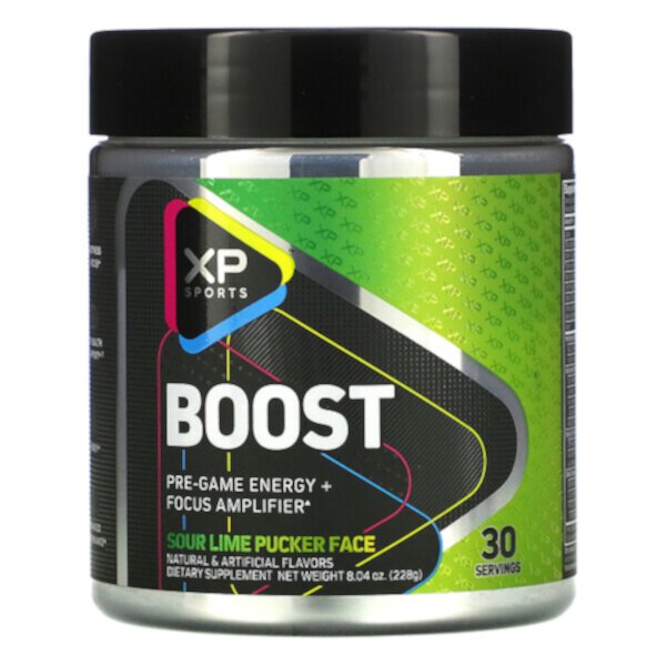 Boost, Pre-Game Energy + Focus Amplifier, кисло-лаймовая морщинка для лица, 8,04 унции (228 г) XP Sports