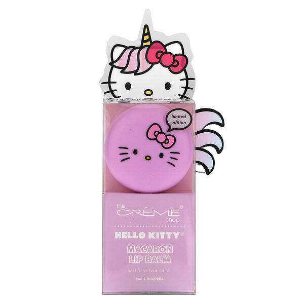 Hello Kitty, Бальзам для губ Macaron, радужный щербет, 0,26 унции (7,5 г) The Creme Shop