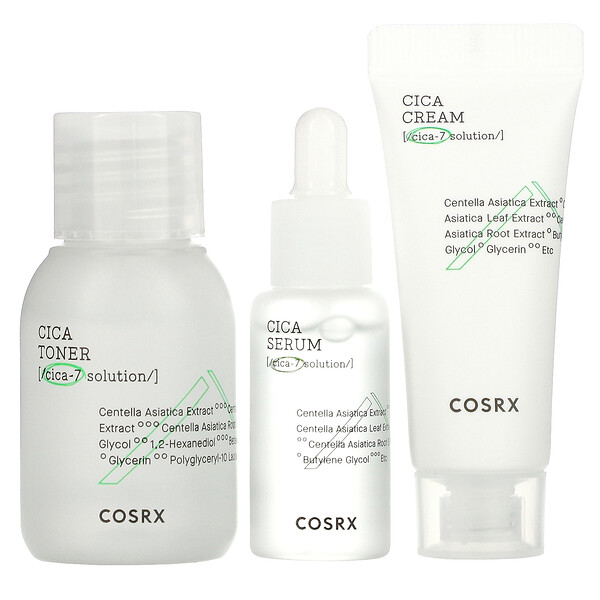 Cica-7 Relief Kit, для чувствительной кожи, набор из 3 предметов Cosrx