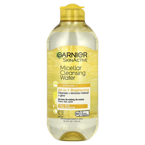 SkinActive, Micellar Cleansing Water With Vitamin C, 13.5 fl oz (Жидкие унции) (400 ml) Garnier