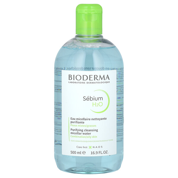 Sebium H2O, Очищающая мицеллярная вода, 16,9 жидких унций (500 мл) Bioderma