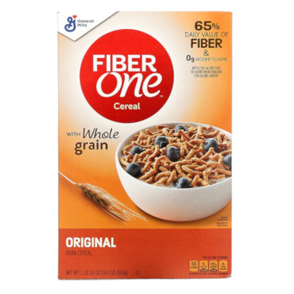 Fiber One Cereal with Whole Grain, оригинальные отруби, 19,6 унций (555 г) General Mills