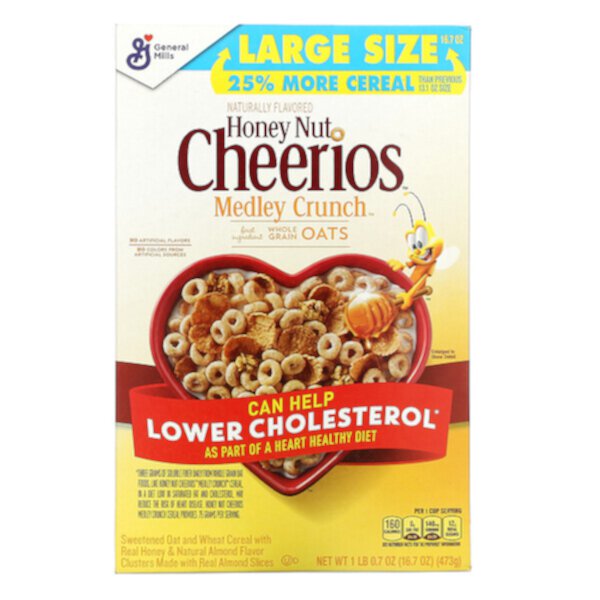 Honey Nut Cheerios, Medley Crunch, 16,7 унций (473 г) General Mills