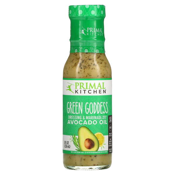 Заправка и маринад с маслом авокадо, Green Goddess, 8 жидких унций (236 мл) Primal Kitchen