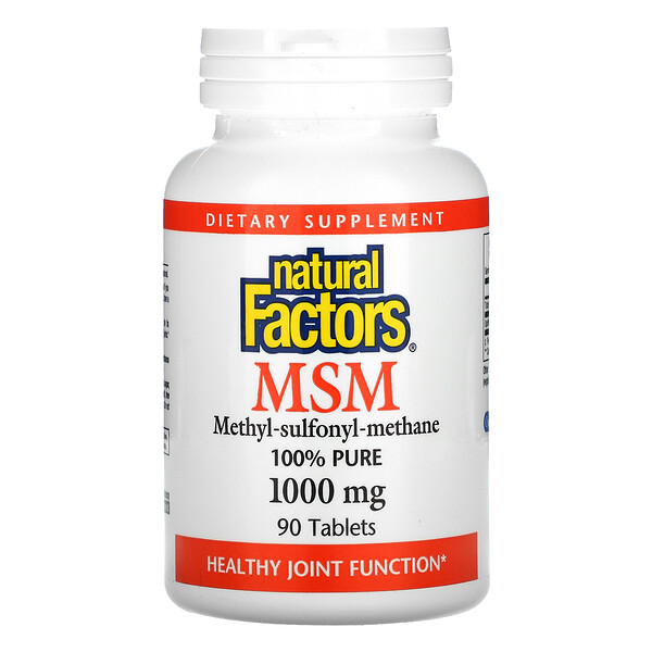 МСМ, 1000 мг, 90 таблеток Natural Factors