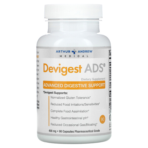 Devigest ADS, Расширенная поддержка пищеварения, 400 мг, 90 капсул Arthur Andrew Medical