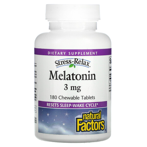 Мелатонин, 3 мг - 180 жевательных таблеток - Natural Factors Natural Factors