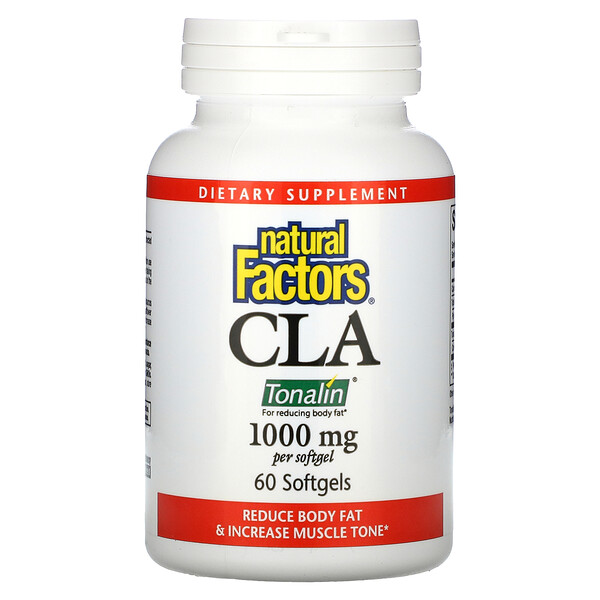 CLA, 1000 мг, 60 мягких таблеток Natural Factors