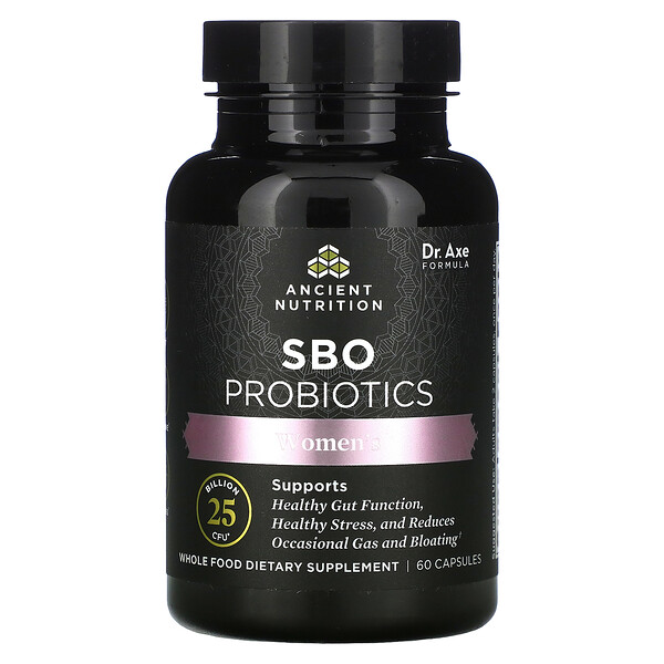 Пробиотики SBO для женщин, 25 миллиардов КОЕ, 60 капсул Dr. Axe / Ancient Nutrition