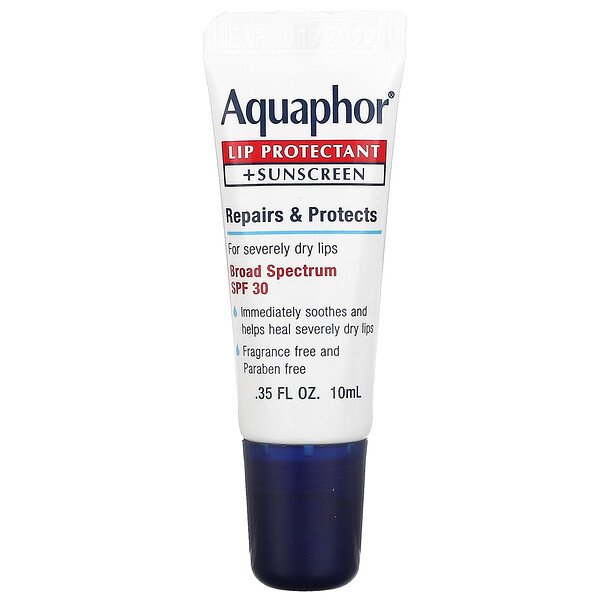 Защитное средство для губ + солнцезащитный крем, широкий спектр SPF 30, 0,35 ж. унц. (10 мл) Aquaphor