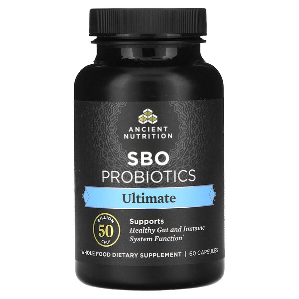 SBO Probiotics, Ultimate, 50 Billion CFU, 60 Capsules (Капсулы) Ancient Nutrition