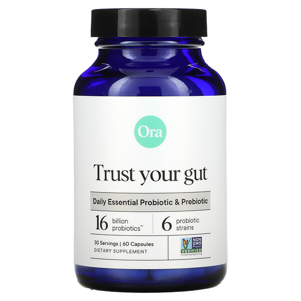 Trust Your Gut, Пробиотики и пребиотики, необходимые для ежедневного использования, 16 миллиардов, 60 капсул ORA