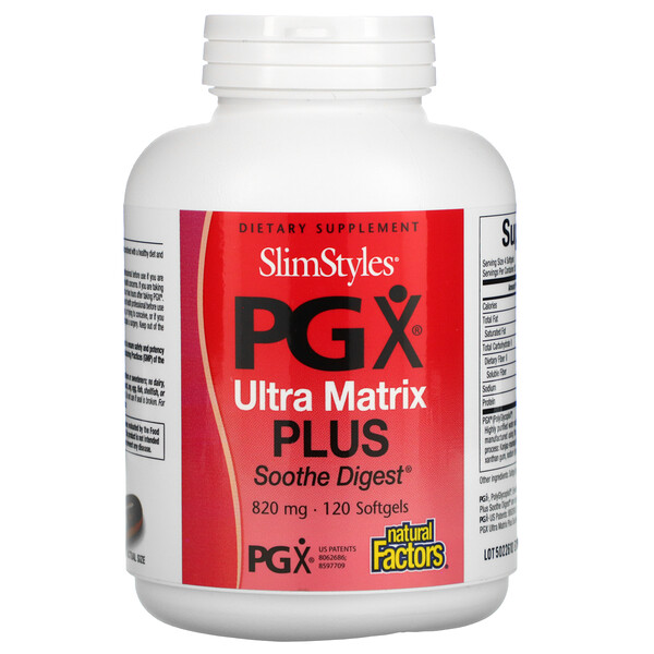 SlimStyles PG X, Ultra Matrix Plus, 820 мг, 120 мягких таблеток Natural Factors