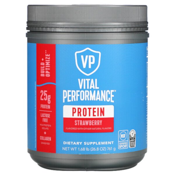 Vital Performance Protein, клубника, 1,68 фунта (761 г) VITAL PROTEINS