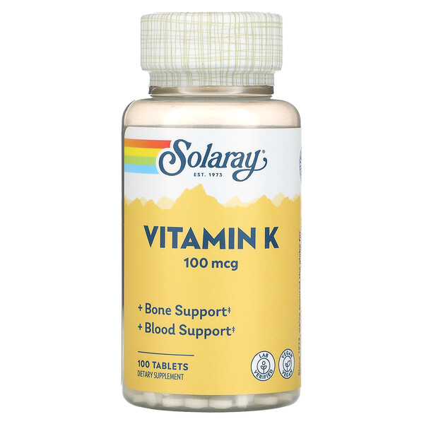 Витамин К - 100 мкг - 100 таблеток - Solaray Solaray
