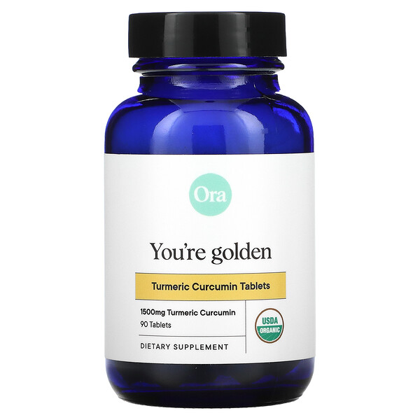 You're Golden, Куркумин из органической куркумы, 500 мг, 90 таблеток ORA