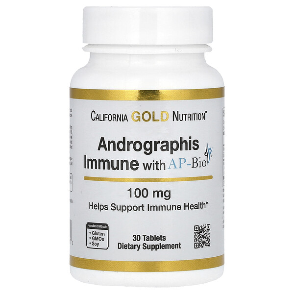 Andrographis Immune with AP-Bio, 100 mg, 30 Tablets (Таблетки) California Gold Nutrition