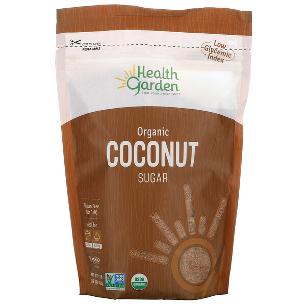 Органический кокосовый сахар, 16 унций (453 г) Health Garden