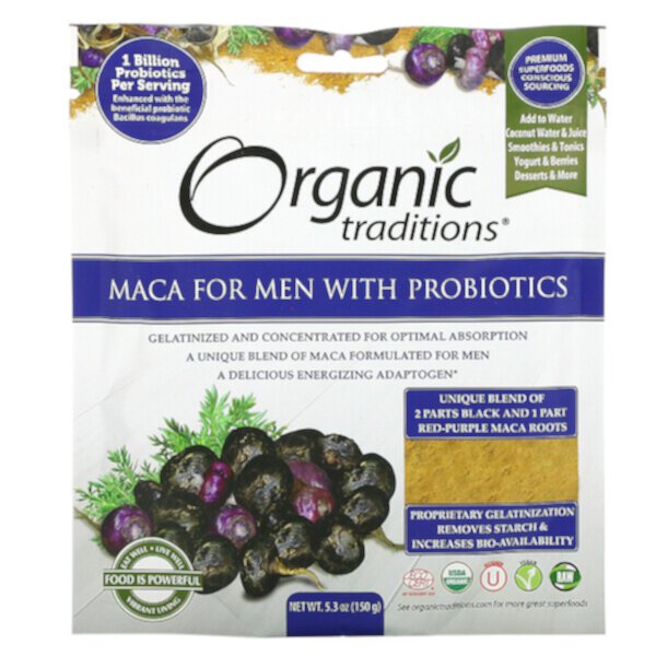 Мака для мужчин с пробиотиками, 5,3 унции (150 г) Organic Traditions