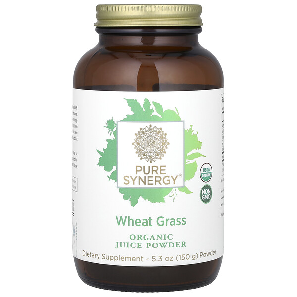 Wheat Grass, порошок органического сока, 5,3 унции (150 г) Pure Synergy
