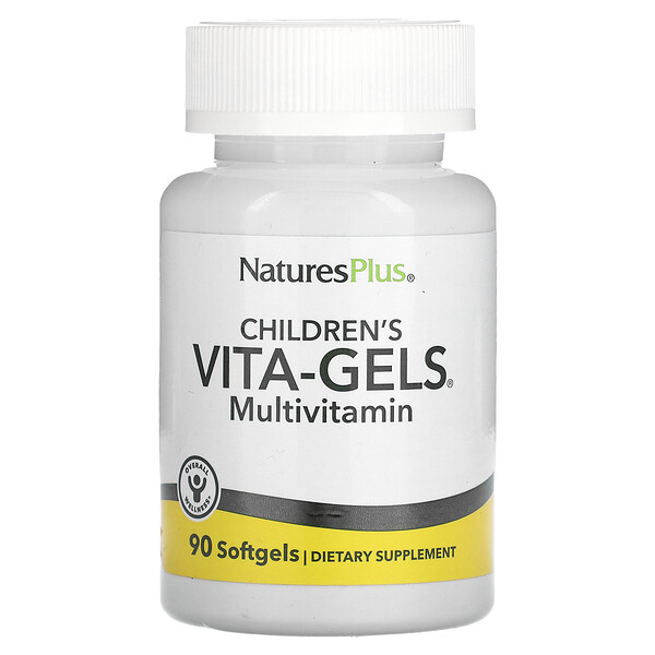 Детские мультивитамины Vita-Gels, апельсин, 90 мягких таблеток NaturesPlus