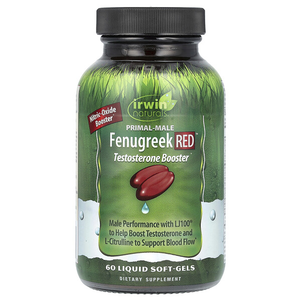 Fenugreek RED With Nitric Oxide Booster, 60 Liquid Softgels (Жидкие мягкие капсулы) Irwin Naturals