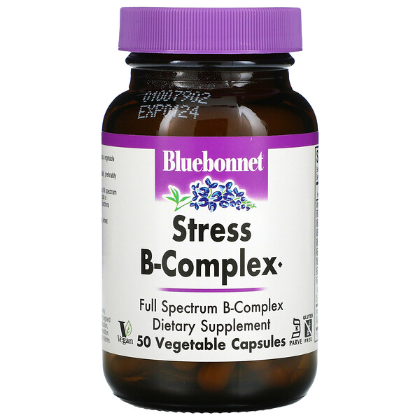 Stress B-Complex, 50 растительных капсул Bluebonnet Nutrition