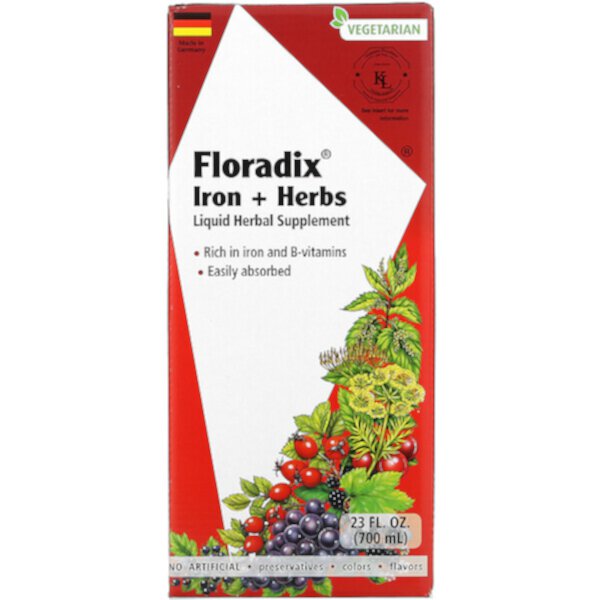 Floradix, Железо + травы, 23 жидких унции (700 мл) Gaia Herbs