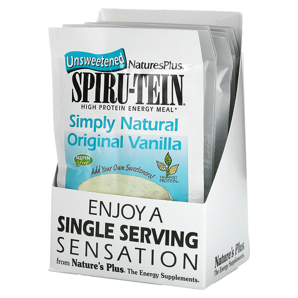 Spiru-Tein, Энергетическая еда с высоким содержанием белка, ваниль, 8 пакетиков по 0,8 унции (23 г) каждый NaturesPlus