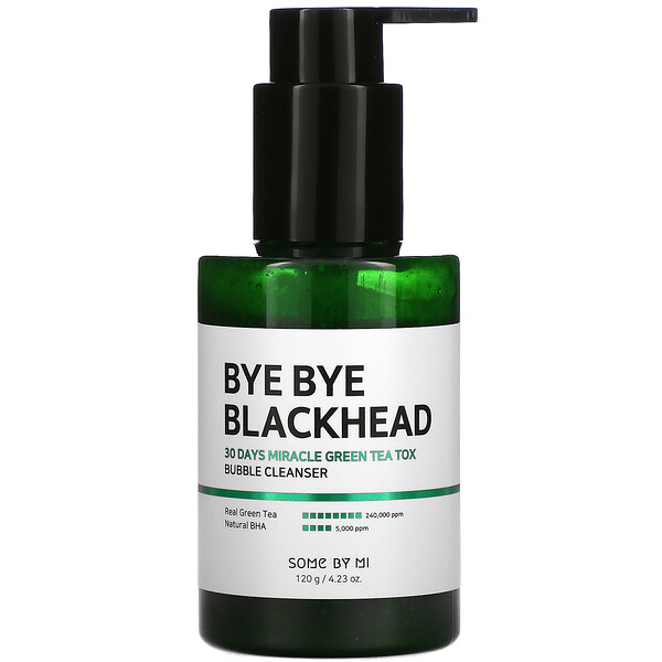 Bye Bye Blackhead, 30 Days Miracle Green Tea Tox, средство для очистки пузырьков, 4,23 унции (120 г) SOME BY MI