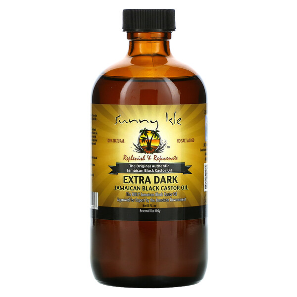 Экстра темное ямайское черное касторовое масло, 8 жидких унций Sunny Isle