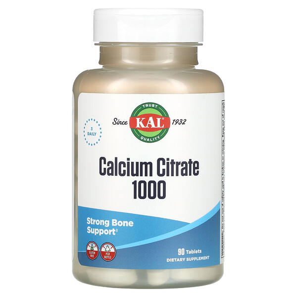 Кальций Цитрат 1000 - 333 мг на таблетку - 90 таблеток - KAL KAL