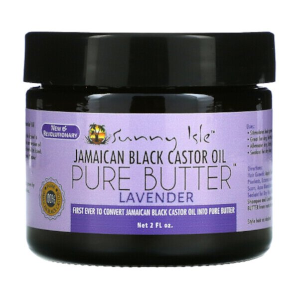 Ямайское черное касторовое масло, чистое масло, лаванда, 2 жидких унции Sunny Isle