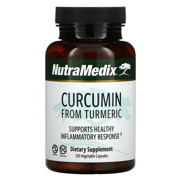 Куркумин из куркумы, поддерживает здоровую воспалительную реакцию, 120 вегетарианских капсул NutraMedix