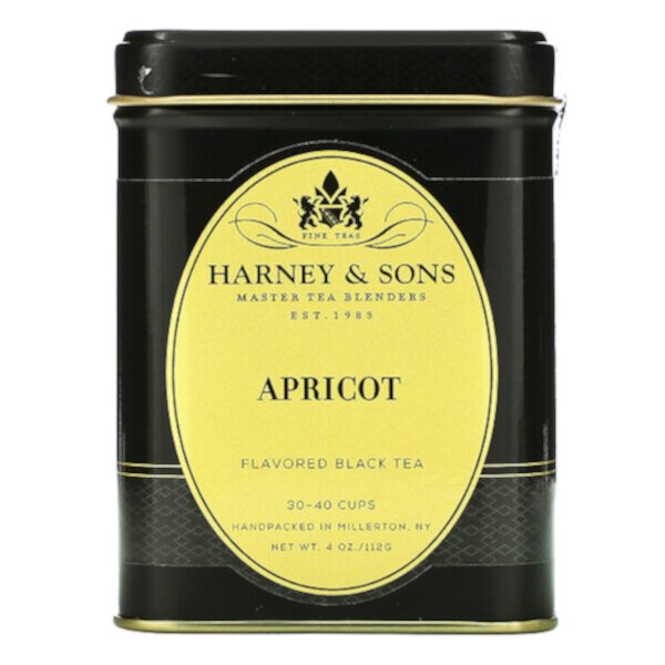 Абрикос, ароматизированный черный чай, 4 унции (112 г) Harney & Sons