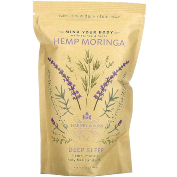 Hemp Moringa, Deep Sleep, оздоровительный чай и травы, 10 унций (283 г) Harney & Sons