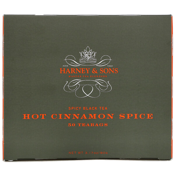 Spicy Black Tea, острая приправа с корицей, 50 чайных пакетиков, 3,17 унции (90 г) Harney & Sons