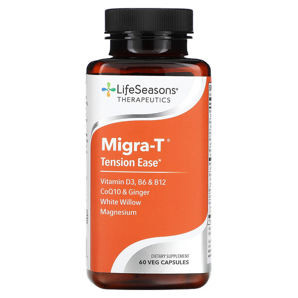 Migra-T, снятие напряжения, 60 вегетарианских капсул LifeSeasons