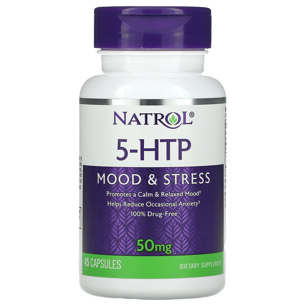 5-HTP, Настроение и стресс, 50 мг, 45 капсул Natrol