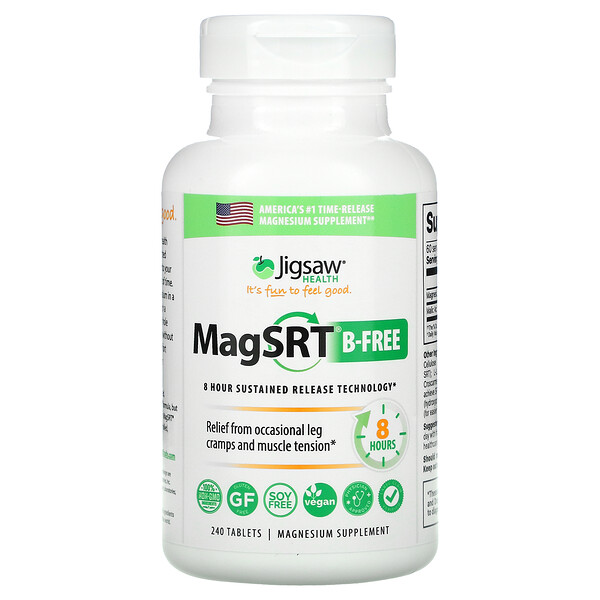 MagSRT B-Free, Магний с пролонгированным высвобождением, 240 таблеток Jigsaw Health