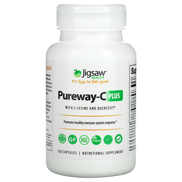 Pureway-C Plus с L-лизином и кверцефитом, 120 капсул Jigsaw Health