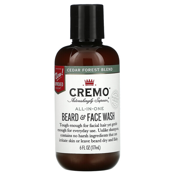 Универсальное средство для мытья бороды и лица, смесь кедрового леса, 6 жидких унций (177 мл) Cremo