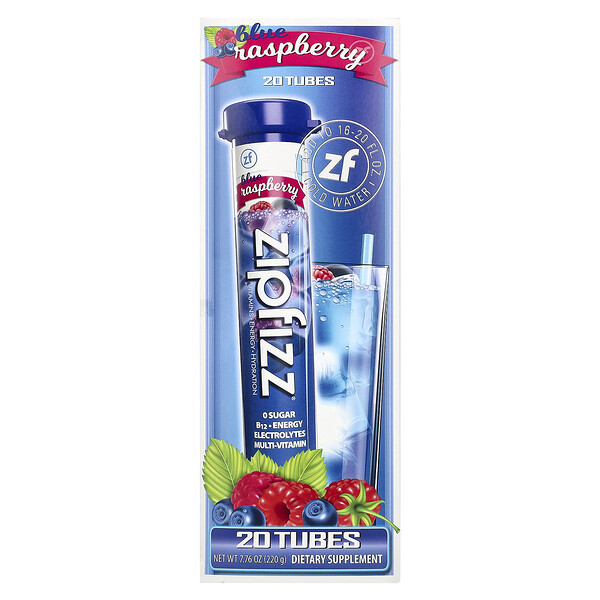 Healthy Sports Energy Mix with Vitamin B12, Blueberry Raspberry, 20 Tubes, 0.39 oz (Унции) (11 g) Each Zipfizz