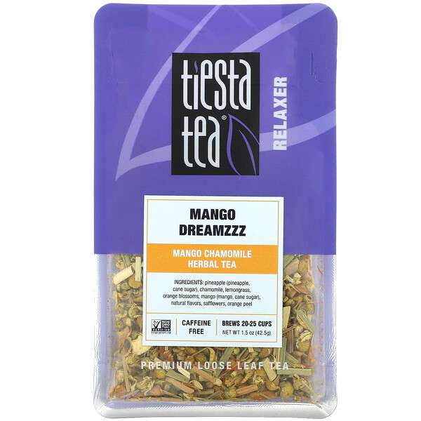 Листовой чай премиум-класса, Mango Dreamzzz, без кофеина, 1,5 унции (42,5 г) Tiesta Tea Company