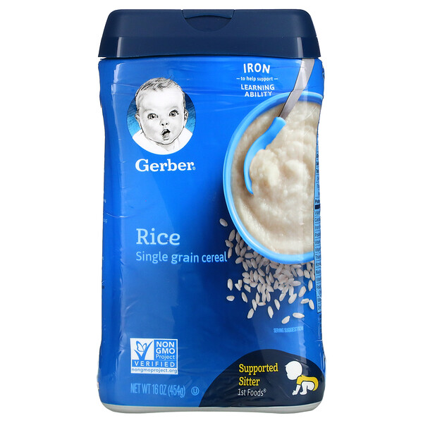 Рисовые цельнозерновые хлопья, 1st Foods, 16 унций (454 г) GERBER