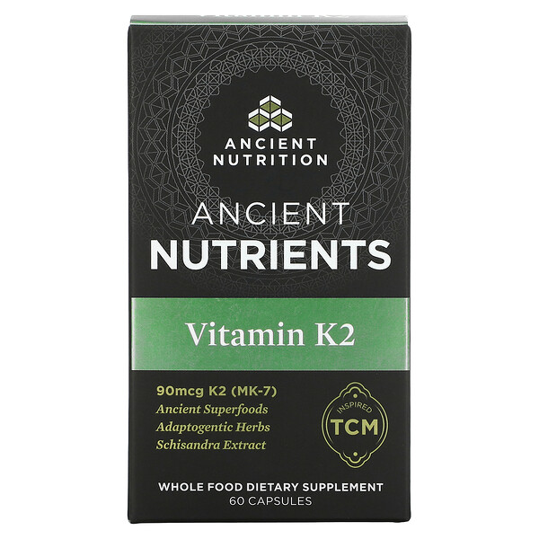 Ancient Nutrients, Витамин K2, 60 капсул Dr. Axe / Ancient Nutrition