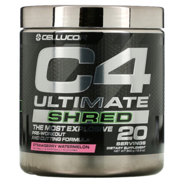 C4 Ultimate Shred, Pre-Workout, клубнично-арбузный, 12,3 унции (350 г) Cellucor