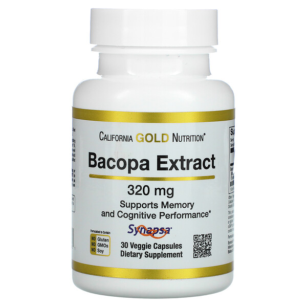 Экстракт бакопы, 320 мг, 30 растительных капсул California Gold Nutrition