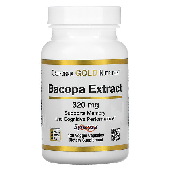 Экстракт бакопы, 320 мг, 120 растительных капсул California Gold Nutrition